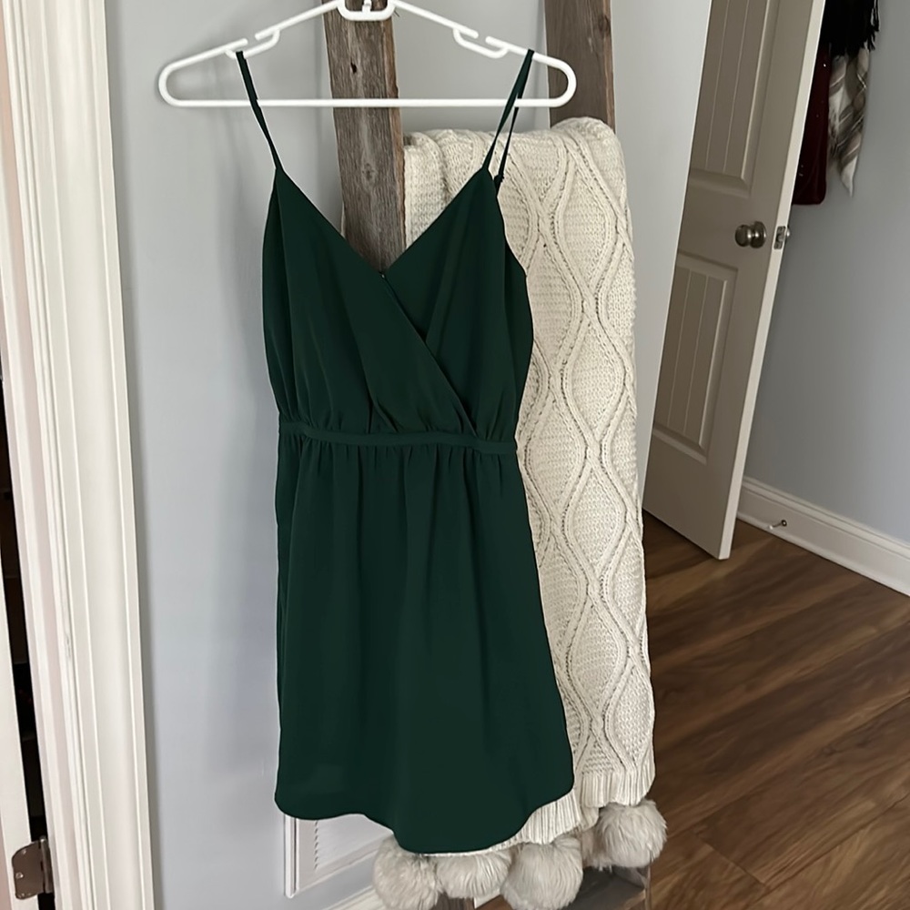 Madewell emerald green dress with pockets